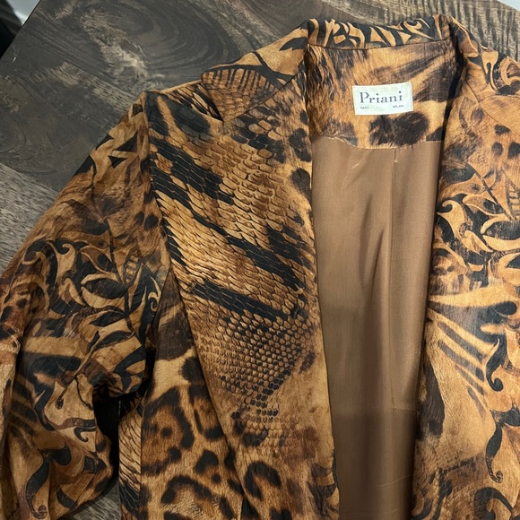 VINTAGE 80s/90s PRIANI PARIS ABSTRACT PRINT BLAZER JACKET SZ US 4 - Picture 9 of 12